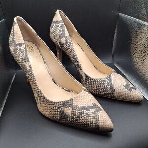 Vince Camuto Womens Size 9M Snakeskin Print Pink Pointed Toe High Heel Pumps
